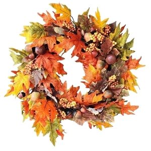 Fall Harvest leaf acorn seasonal wreath